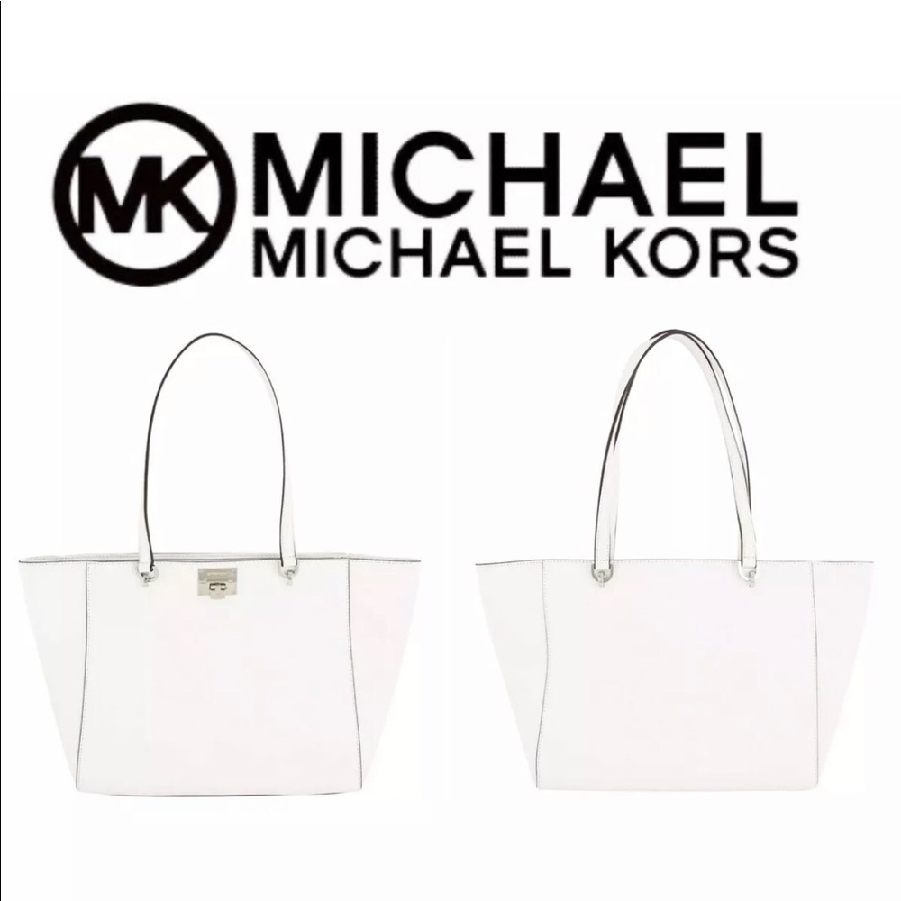 MICHAEL KORS TINA TOTE OPTIC WHITE SHOULDER BAG